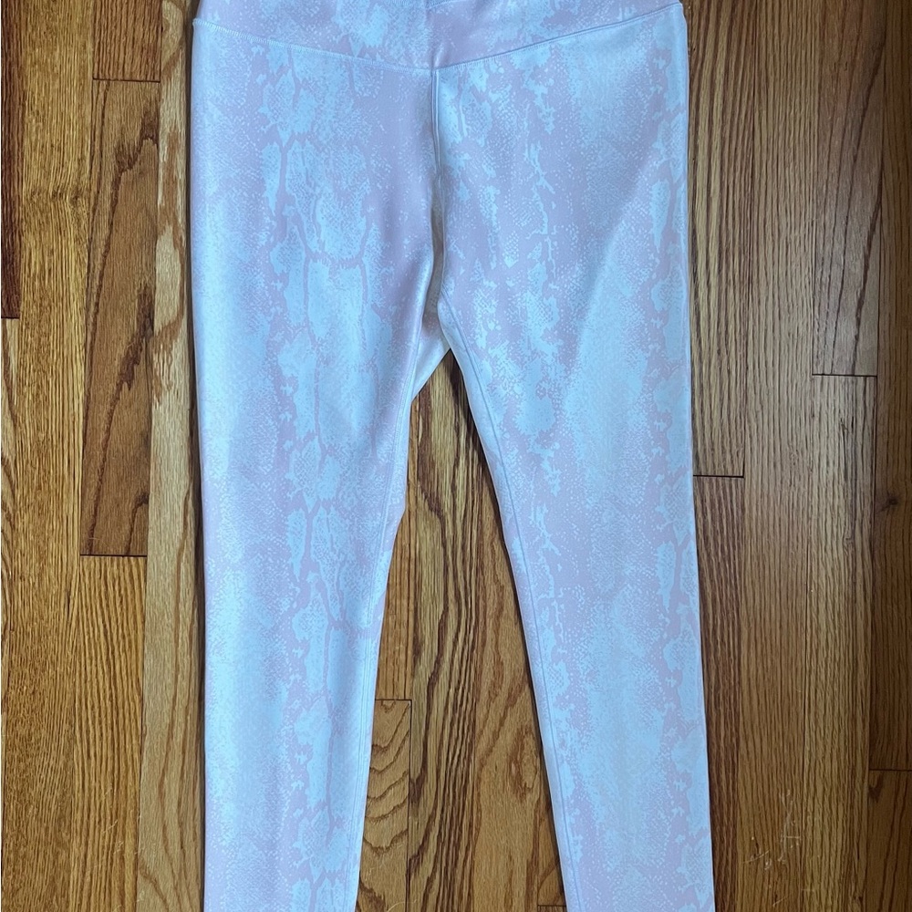 CALIA by Carrie Underwood Women’s Light Pink/White Snake-Print Leggings